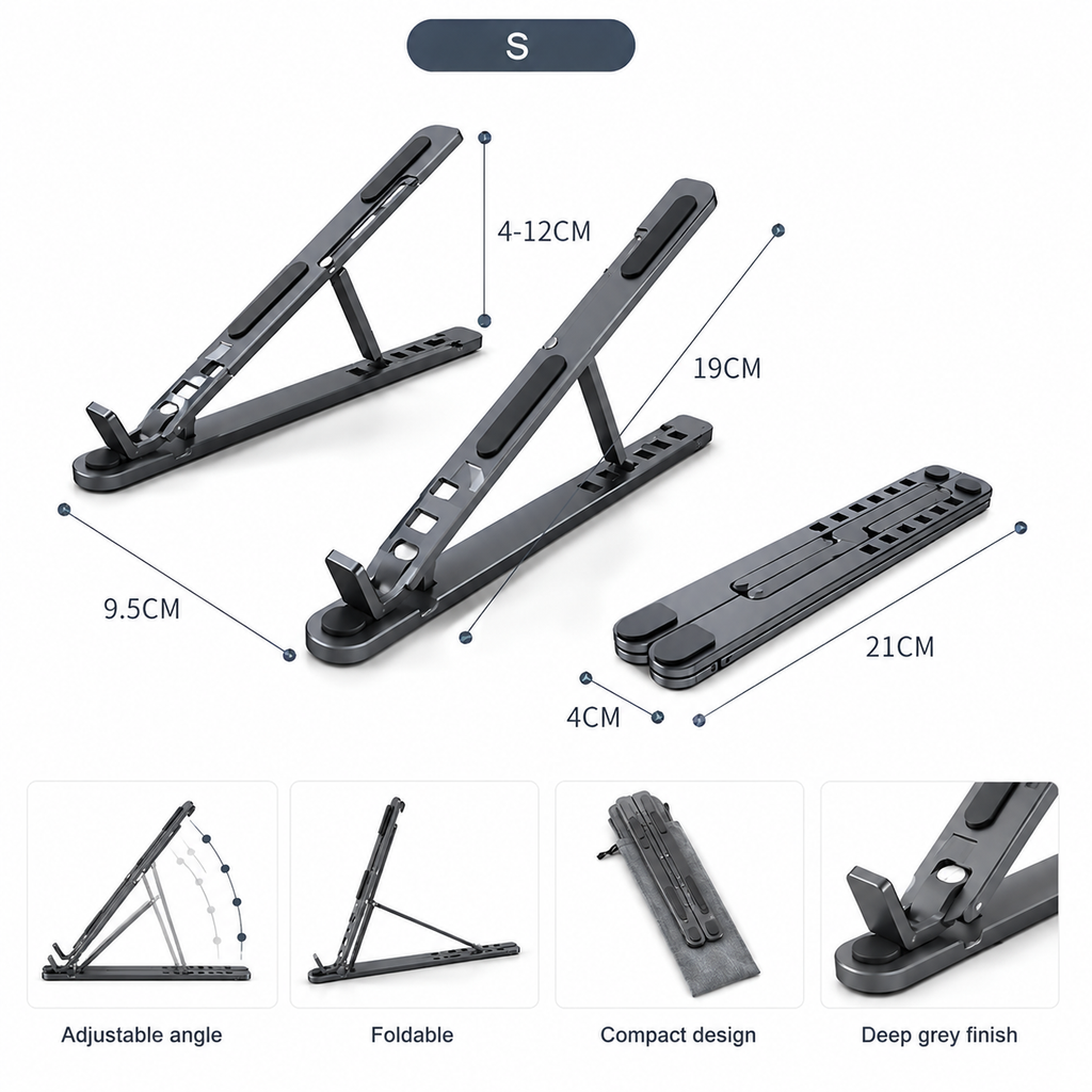 TecsMojo Portable Adjustable Aluminum Laptop Stand