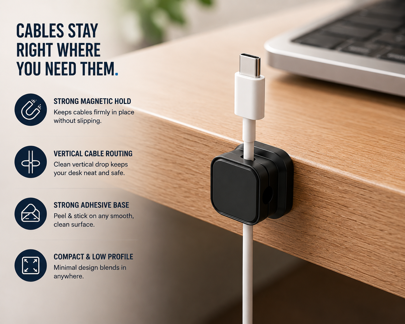 Magnetic Cable Clips 6-Pack